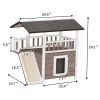 2-Tier Outdoor Wooden Dog House