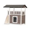 2-Tier Outdoor Wooden Dog House