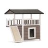 2-Tier Outdoor Wooden Dog House