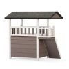 2-Tier Outdoor Wooden Dog House