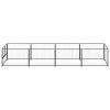 Dog Kennel Black 43.1 ft² Steel
