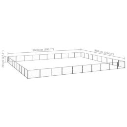 Dog Kennel Black 968.8 ft² Steel