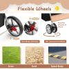 Folding Dog Stroller with Storage Basket and Adjustable Canopy