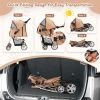 Folding Dog Stroller with Storage Basket and Adjustable Canopy