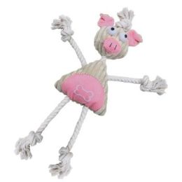 Jute And Rope Plush Pig Mannequin - Dog Toy