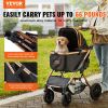 VEVOR 4 Wheels Dog Stroller Rotate with Brakes - Black