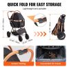 VEVOR 4 Wheels Dog Stroller Rotate with Brakes - Black