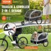 VEVOR 2 in 1 Jogging Stroller Bicycle Carrier - Black/Gray