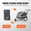 VEVOR 2 in 1 Jogging Stroller Bicycle Carrier - Black/Gray