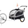 VEVOR 2 in 1 Jogging Stroller Bicycle Carrier - Black/Gray