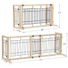 Wood Freestanding Pet Gate 38"-71" Length