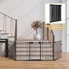 115 Inch Length 5 Panel Adjustable Standing Gate