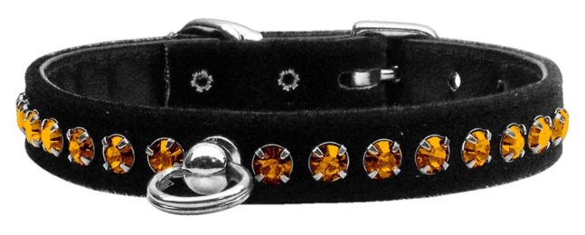 Elite Black Velvet Collars (Crystal/Size: Topaz 10)