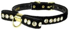 Velvet Bow Black Dog Collar