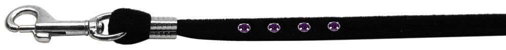 Black Velvet Jeweled Leash (Crystal Color: Amethyst)