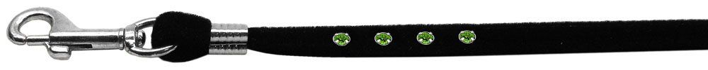 Black Velvet Jeweled Leash (Crystal Color: Peridot)