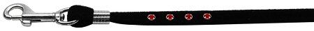 Black Velvet Jeweled Leash (Crystal Color: Ruby)