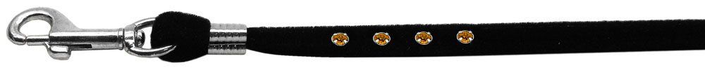 Black Velvet Jeweled Leash (Crystal Color: Topaz)