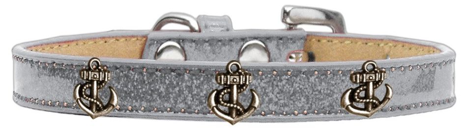 Bronze Anchor Widget Dog Collar Silver (Color/Size: Silver-12)