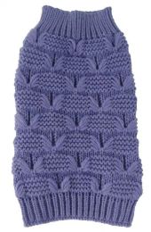 Butterfly Stitched Heavy Cable Knitted Fashion Turtle Neck Dog Sweater (Size: Small)