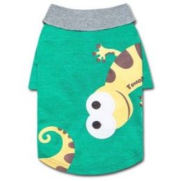Touchdog 'Arubark' Caribbean Style Dog Polo T-Shirt (Color: Green, Size: Small)