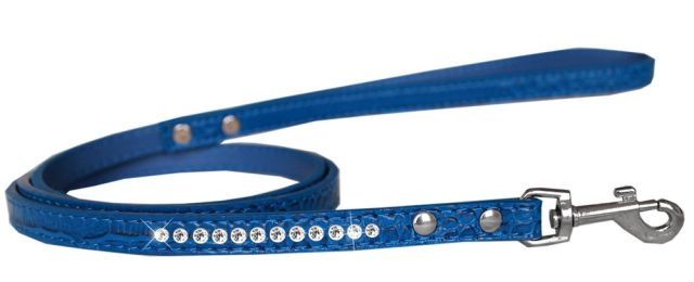 Clear Jewel Croc Leash 1/2'' wide x 4' long (Color/Size: Blue-4')