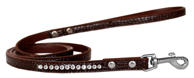 Clear Jewel Croc Leash 1/2'' wide x 4' long (Color/Size: Chocolate-4')