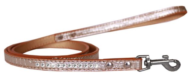 Clear Jewel Croc Leash 1/2'' wide x 4' long (Color/Size: Copper-4')