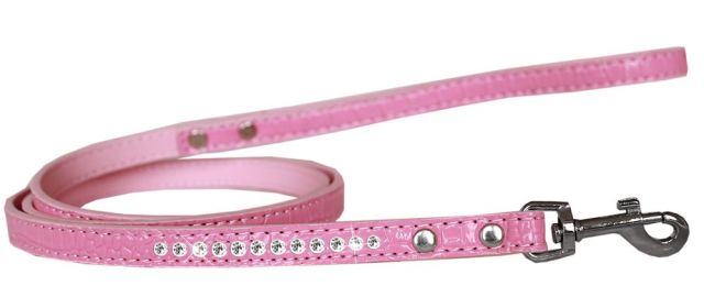 Clear Jewel Croc Leash 1/2'' wide x 4' long (Color/Size: Light Pink-4')