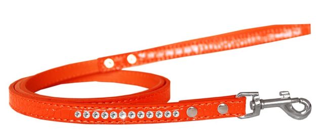 Clear Jewel Croc Leash 1/2'' wide x 4' long (Color/Size: Orange-4')