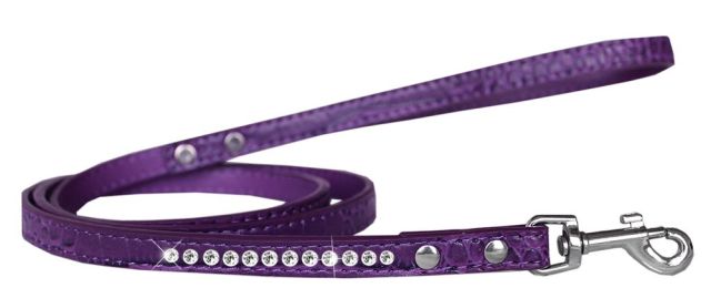 Clear Jewel Croc Leash 1/2'' wide x 4' long (Color/Size: Purple-4')
