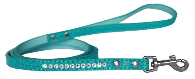Clear Jewel Croc Leash 1/2'' wide x 4' long (Color/Size: Turquoise-4')