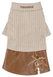 Touchdog 'Modress' Fashion Designer Dog Sweater and Dress (Color: Brown, Size: Small)