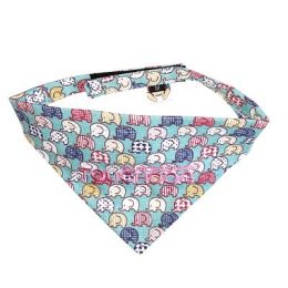 Touchdog 'Bad-to-the-Bone' Elephant Patterned Fashionable Velcro Bandana (Color: Aqua, Size: Small)