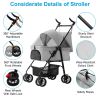Dog Stroller with Foldable Carrier