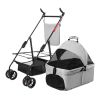 Dog Stroller with Foldable Carrier