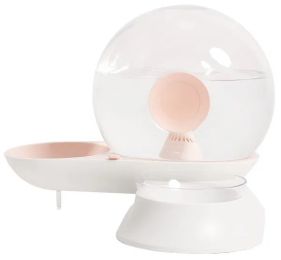 'Auto-Myst' 2-in-1 Filtered Automated Waterer w/Food Bowl (Color: Pink)