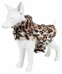 Pet Life Luxe 'Lab-Pard' Dazzling Leopard Patterned Mink Fur Dog Coat (Size: M)
