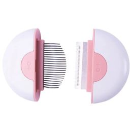 LYNX 2-in-1 Travel Comb and Deshedder (Color/Size: Pink-L)