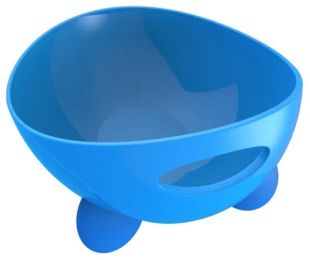 'Modero' Dishwasher Safe Modern Tilted Dog Bowl By Pet Life (Color: Blue)