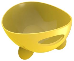 'Modero' Dishwasher Safe Modern Tilted Dog Bowl By Pet Life (Color: Yellow)