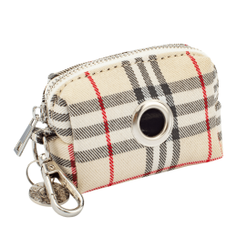 Waste Bag Holder - Plaid Denim (Color: Beige)