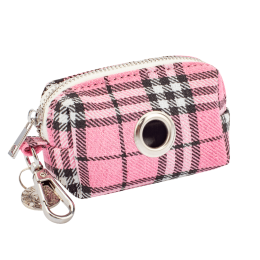 Waste Bag Holder - Plaid Denim (Color: Pink)