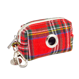 Waste Bag Holder - Plaid Denim (Color: Red)