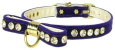 Velvet Bow Purple Dog Collar