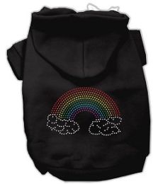 Rhinestone Rainbow Dog Hoodies (Color/Size: Black-XXXL)