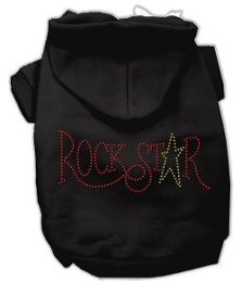 Rock Star Rhinestone Dog Hoodies (Color/Size: Black-XXXL)