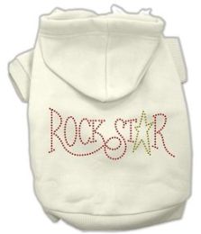 Rock Star Rhinestone Dog Hoodies (Color/Size: Cream-XXXL)