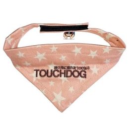 Touchdog 'Bad-to-the-Bone' Star Patterned Fashionable Velcro Bandana (Color: Pink, Size: Medium)