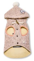Touchdog Hippie Embellished Designer Sleeveless Pompom Pet Dog Hooded Sweater (Color: Light Pink, Size: Small)